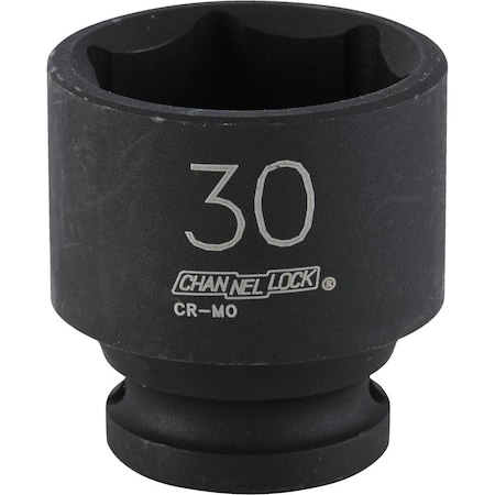 Channellock 1/2 In. Drive 30 mm 6-Point Shallow Metric Impact Socket 315796